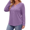 thumbnail image 2 of Fantaslook Lace Plus Size Tops for Women Long Sleeve V Neck Blouses Fall Tunic Shirts L-5XL, 2 of 9