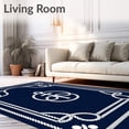 thumbnail image 2 of ODIKA 4'x6' Machine Washable Non-Slip Area Rug, Nautical Anchor Rope Knot Welcome Entry High Traffic Rug with Pad, Blue, 528811, 2 of 8