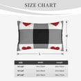thumbnail image 6 of Naloa Heart Black Buffalo Plaid Gingham Pillowcase, Throw Pillowcase, Wrinkle-Free, Stain-Resistant with Hidden Zipper for Bedroom Sofa - 16"x24", 6 of 9