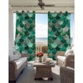 thumbnail image 6 of Turquoise Ombre Scale Kitchen Curtains Abstract Art Ocean Coastal Cafe Short Curtains for Bathroom Blackout Window Curtain Grommet Small Window Treatment Tier Drapes for Bedroom Living Room 42"x45"x2, 6 of 9
