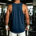 thumbnail image 4 of OIOLOYJM Mens Tank Tops Summer Casual Gym Workout Bodybuilding Sleeveless Shirt Quick Dry Lightweight Loose Fit Muscle Y-Back Fitness Tanks Navy M, 4 of 5