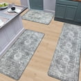thumbnail image 4 of Boho Kitchen Rugs Sets of 3 Non Slip Rubber Kitchen Mats for Floor Machine Washable Runner Rug Set for Kitchen Laundry Room Entryway Light Black, 4 of 6