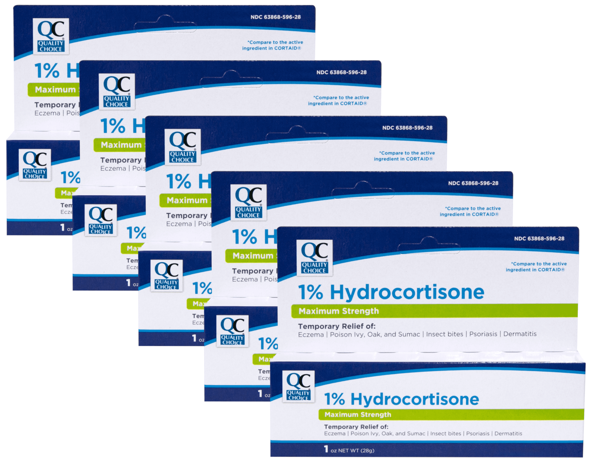 Quality Choice Maximum Strength Itch Relief Cream Hydrocortisone 1% 1 oz Pack of 5