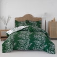 thumbnail image 6 of Collections Etc SL Spirit Linen Home EST. 1988 Foliage Collection Comforter Set - Oversized Reversible Bedding, Pre-Washed for Extra Softness, King, Hunter Ivory, 6 of 10