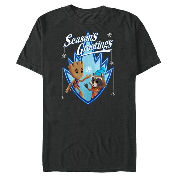 Marvel Guardians of the Galaxy Season’s Grootings Holiday Standard - Short Sleeve Blended T-Shirt for Adults – Customized-Dark Heather