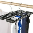 Windfall Plastic Tie & Belt Hanging Organizer, Black