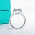 thumbnail image 5 of Silvago Jewel Stamped 14K White Gold Plated Engagement Ring - Oval Cut 2.3 Ct Lab Created Diamond Split Shank Wedding Ring - Wedding Anniversary Gifts - Halo Ring - Silver Rings Clearance, 5 of 9