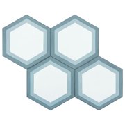 MTO0560 Modern 8X8 Hexagon White Baby Blue Turkish Blue Matte Cement Tile
