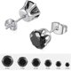 thumbnail image 3 of Juego de 6 pares de pendientes tipo botón CHAO acero inoxidable 316l con circonita cúbica transparente 3 a 8 mm plata negra, 3 of 4