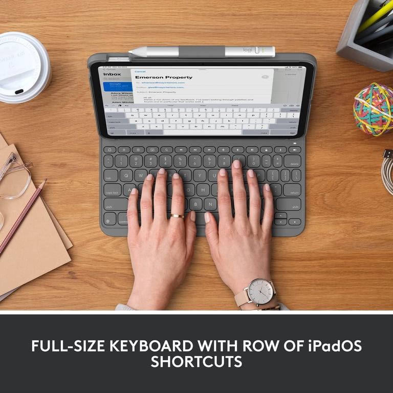 Logitech, Slim Folio Keyboard Case, Gray, 10.9 inch - Walmart.com