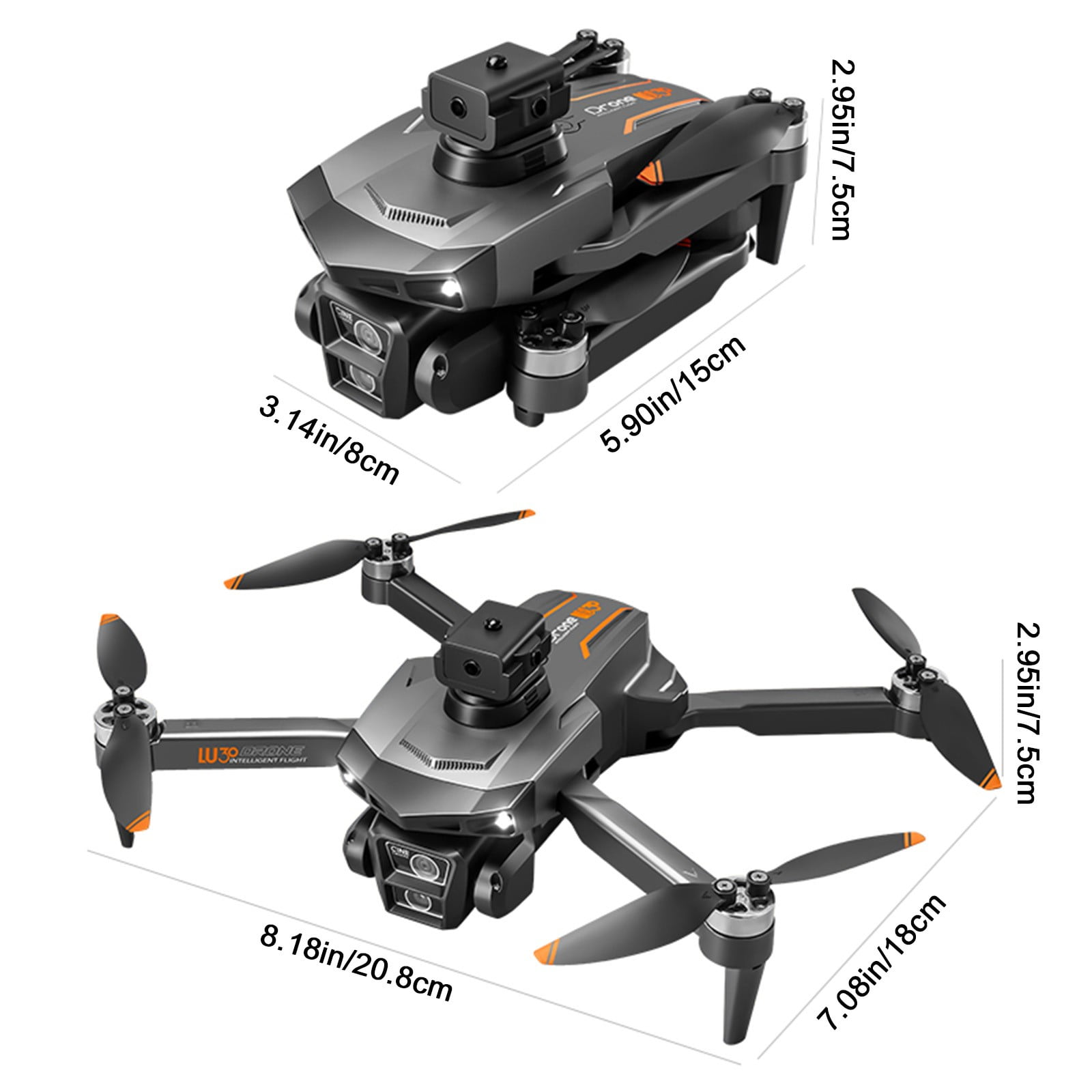 GPS Drone with 4.5 Inch Screen, Folding Body, 360掳intelligent obstacle avoidance, Brushless Motor And Cool LED Lights Drones with Storage Cad, Remote Control Toys Gifts