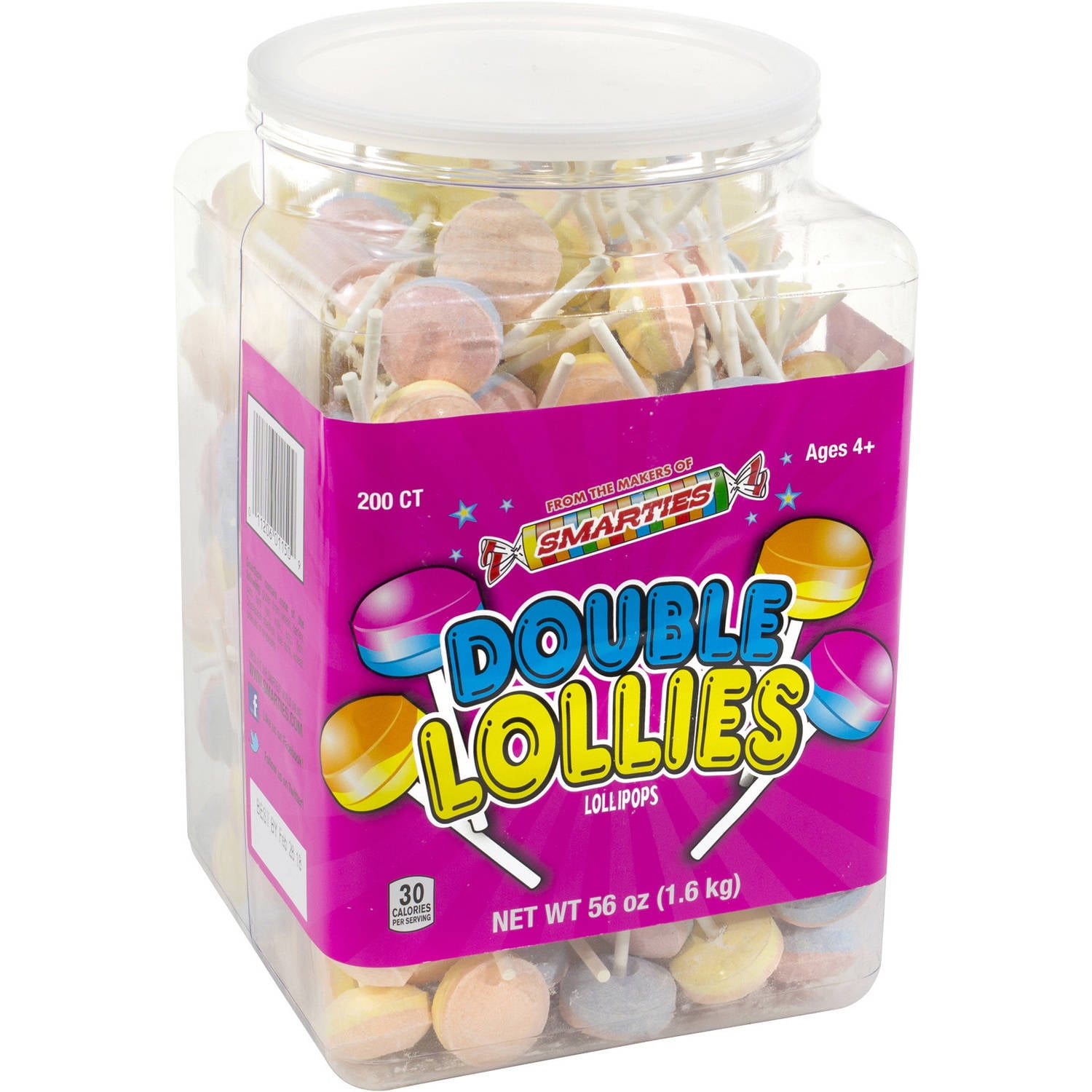 Smarties Double Lollies Lollipops, 200 count, 56 oz