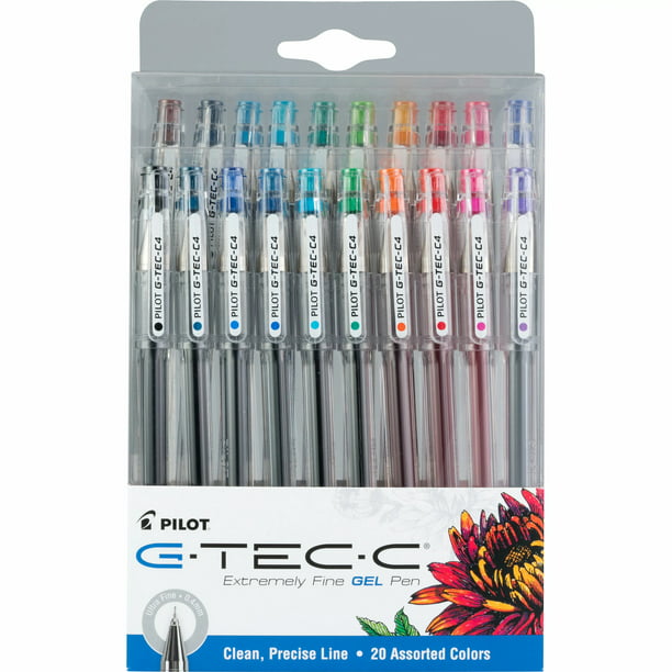 huiswerk peper schotel Pilot G-Tec-C Gel Ink Rolling Ball Stick Pens, Ultra Fine Point (0.4 mm),  Assorted Ink, 20 Count 161216404 - Walmart.com