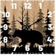 thumbnail image 1 of Reloj de pared de madera de oso de 12 pulgadas, silencioso, sin tictac, reloj de pared de madera con diseño de vida silvestre del bosque, funciona con pilas, reloj de pared rústico de granja para, 1 of 8