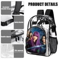 thumbnail image 5 of Film Descendants 2 Transparent Backpack Student School Bag Satchel Bookbag Large Capacity Clear Through Daypack Unisex Travel Bag 17 Inch, 5 of 7
