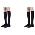 thumbnail image 3 of Guardurnaity Calcetín largo para mujer, calcetines altos hasta el muslo, Sexy, Color sólido, Cosplay JK, medias finas por encima de la rodilla, Negro 2piezas, 3 of 6