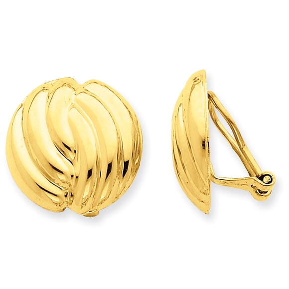 14k Omega Clip Polished Non-pierced Earrings H914