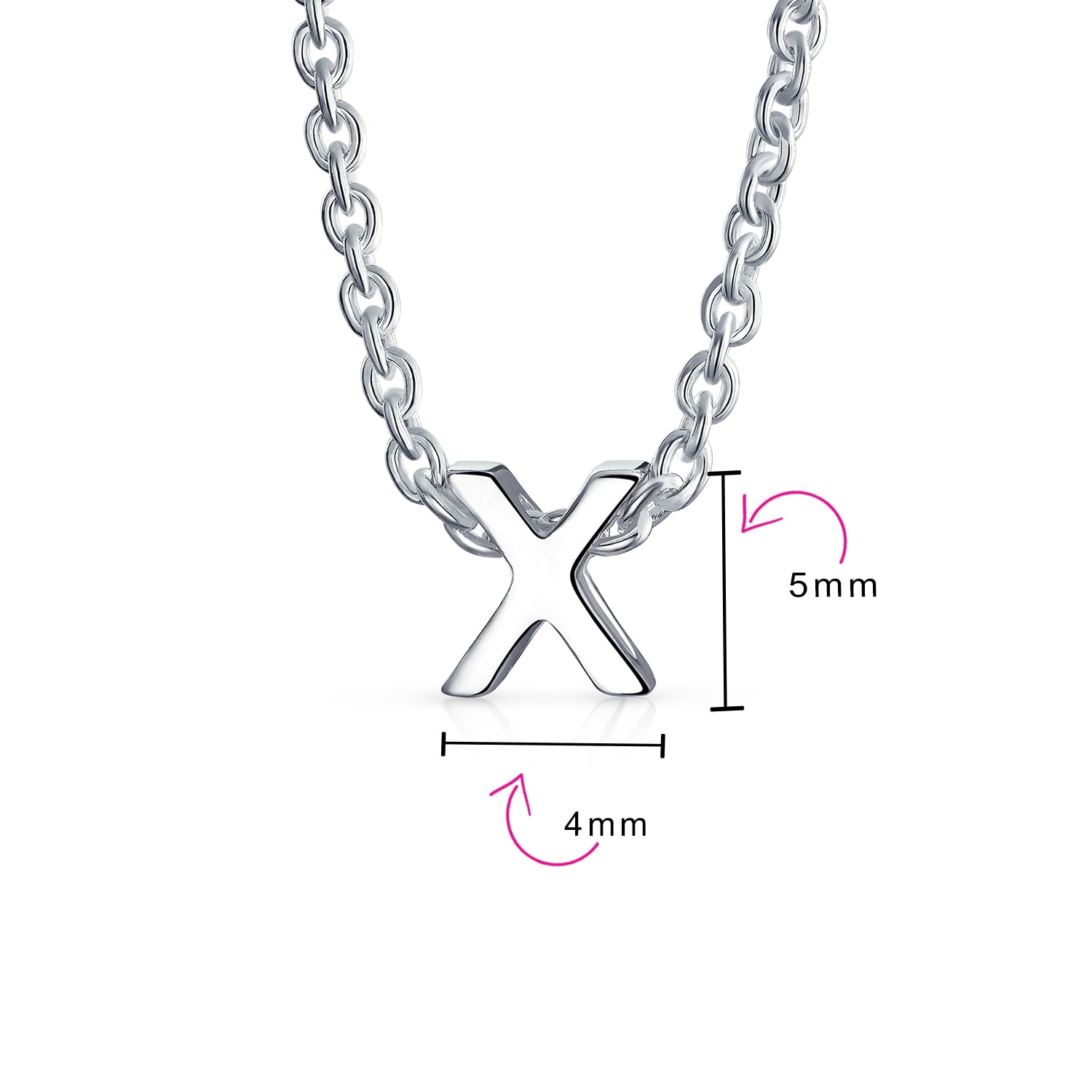 925 Sterling Silver Initial D Pendant Letter Alphabet Charm Small