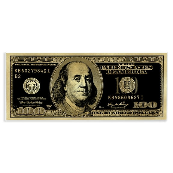Stupell Industries Inverted Hundred Bill Novelty & Humor Painting Unframed Art Print Wall Art, 17 x 7