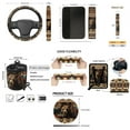 thumbnail image 6 of Jeiento Black Bear 15 Pcs Car Front and Back Seat Cover Steering Wheel Cover Seatbelt Strap Cover Garbage Can Southwest Aztec Rear View Mirror Protection Keychain for SUV/Sedan/Truck, 6 of 6