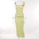 thumbnail image 3 of Vestido Vestido maxi ajustado floral 3D Ver a través de las mujeres Ropa de club nocturno de estilo vintage Kuymtek Amarillo T L para Mujer, 3 of 9
