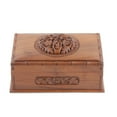 thumbnail image 3 of NOVICA Artisan Handcrafted Wood Jewelry Box Walnut from India Brown Boxes Leaf Tree [3in H x 8.25in W x 5.5in D] ' Chinar Dome', 3 of 8