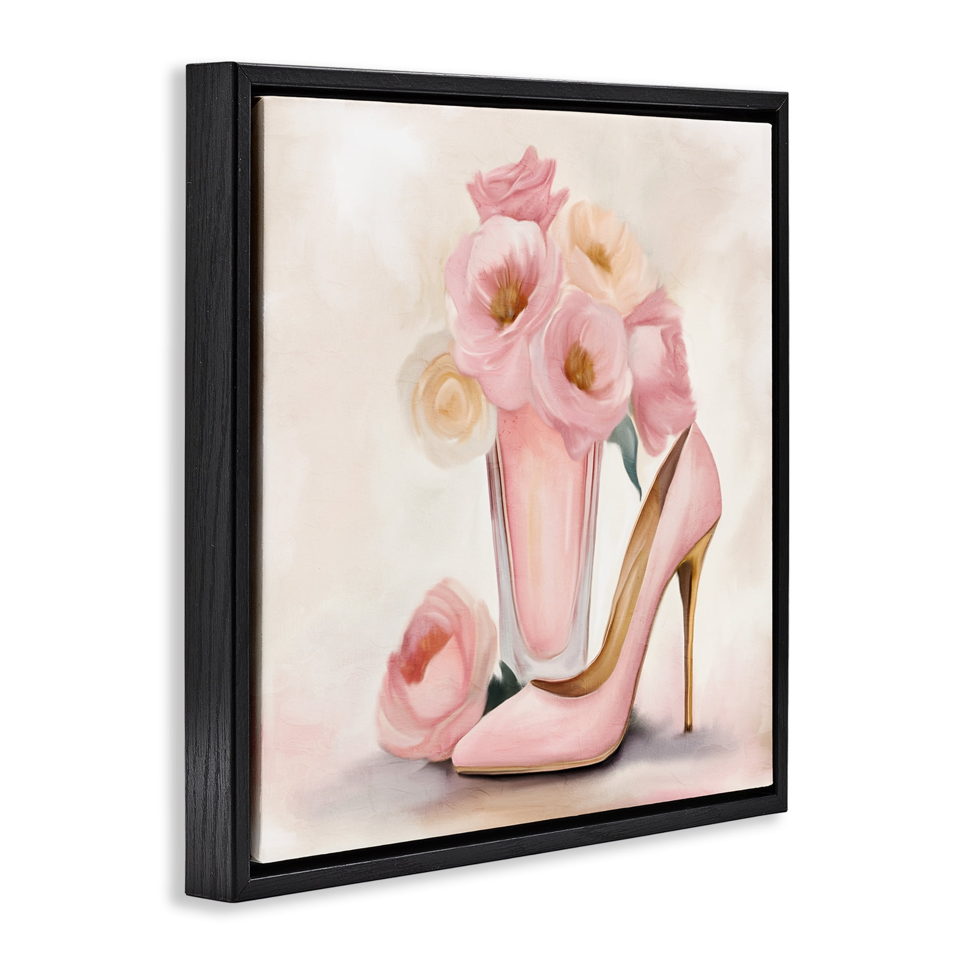 Stupell Industries Pink Beauty Bouquet Black Framed Floater Canvas Wall Art, design by Kim Allen