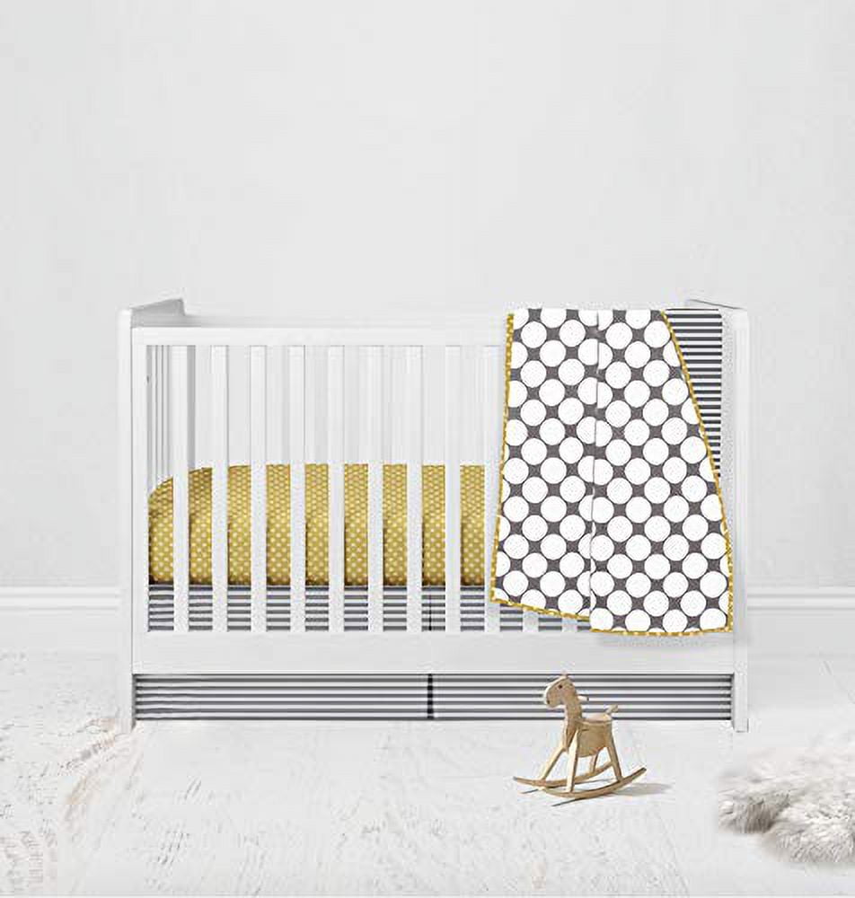 Bacati - Pin Dots Fitted Crib Sheet 100% Cotton Percale,  Available in Multiple Colors