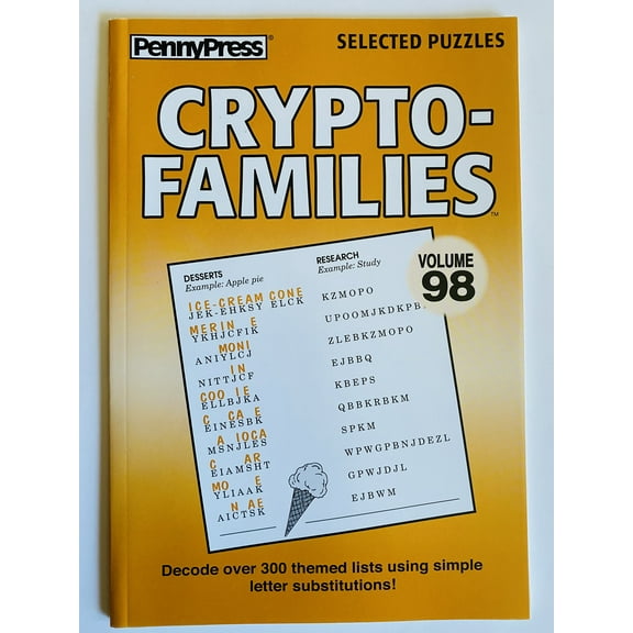 Issue number 98 of The Cryptofamilies from The Penny Press Selected Puzzles Series Crypto-Families