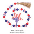 thumbnail image 2 of HEMOTON  Wooden Bead Tassel Decoration Independence Day Decorations Country Fringe Blue, 2 of 8