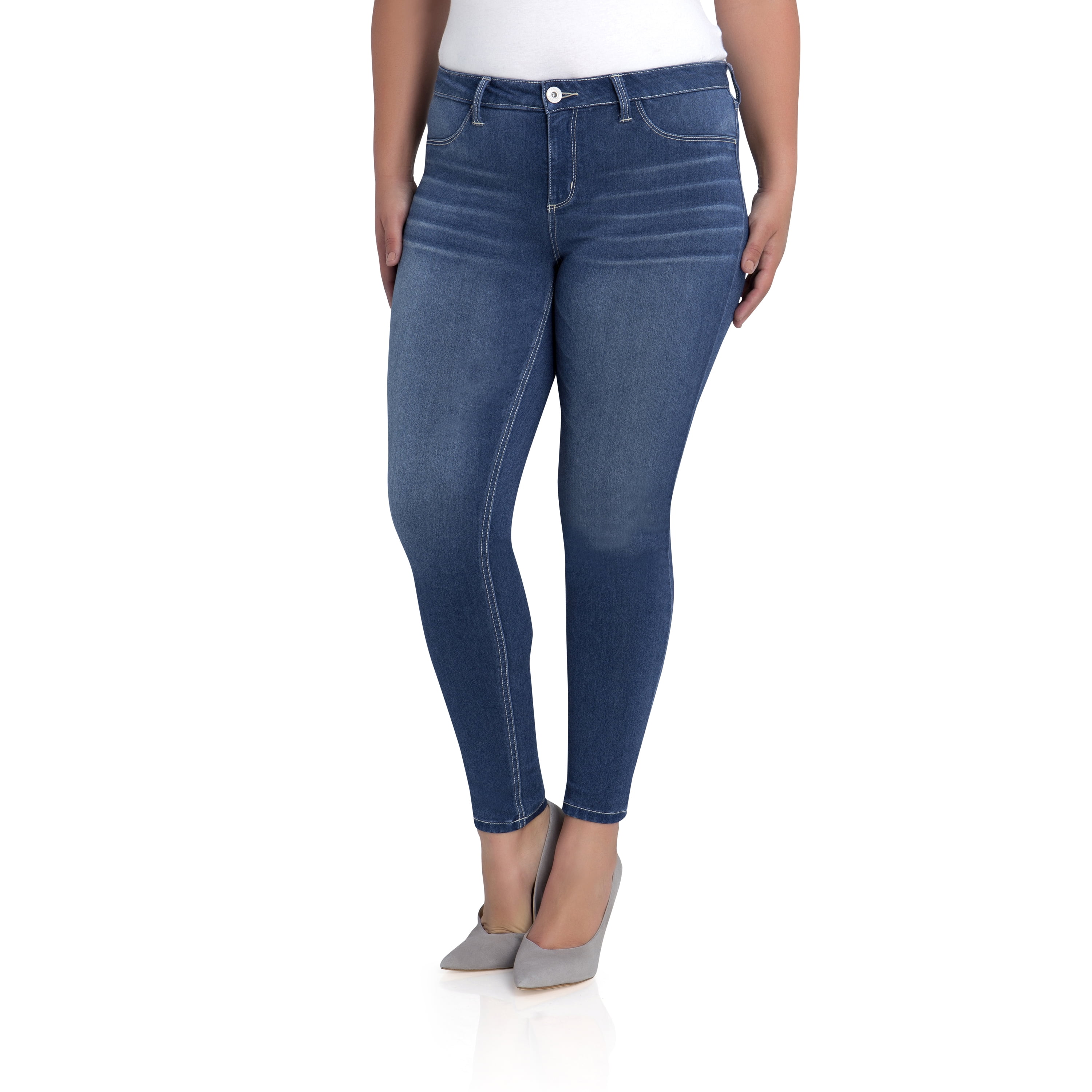 Jordache Women's Plus Plus Mid Rise Skinny Jean - Walmart.com