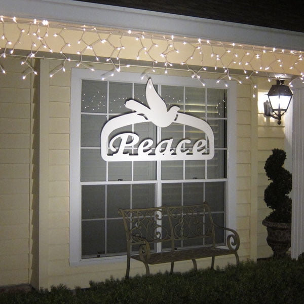 Teak Isle Outdoor Yard Signs Weatherproof Christmas Peace Sign Large