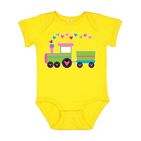 

Inktastic Valentine Heart Train Gift Baby Boy or Baby Girl Bodysuit