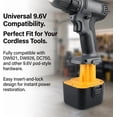 thumbnail image 6 of 9.6V 3.6Ah Ni-MH Replacement Battery for Dewalt 9.6V Power Tools DW9062 DW9061 DE9036 DE9061 DE9062 DW926 DW955K DW955 DW926K-2 DW926K DW902 DW050 2 Pack, 6 of 11