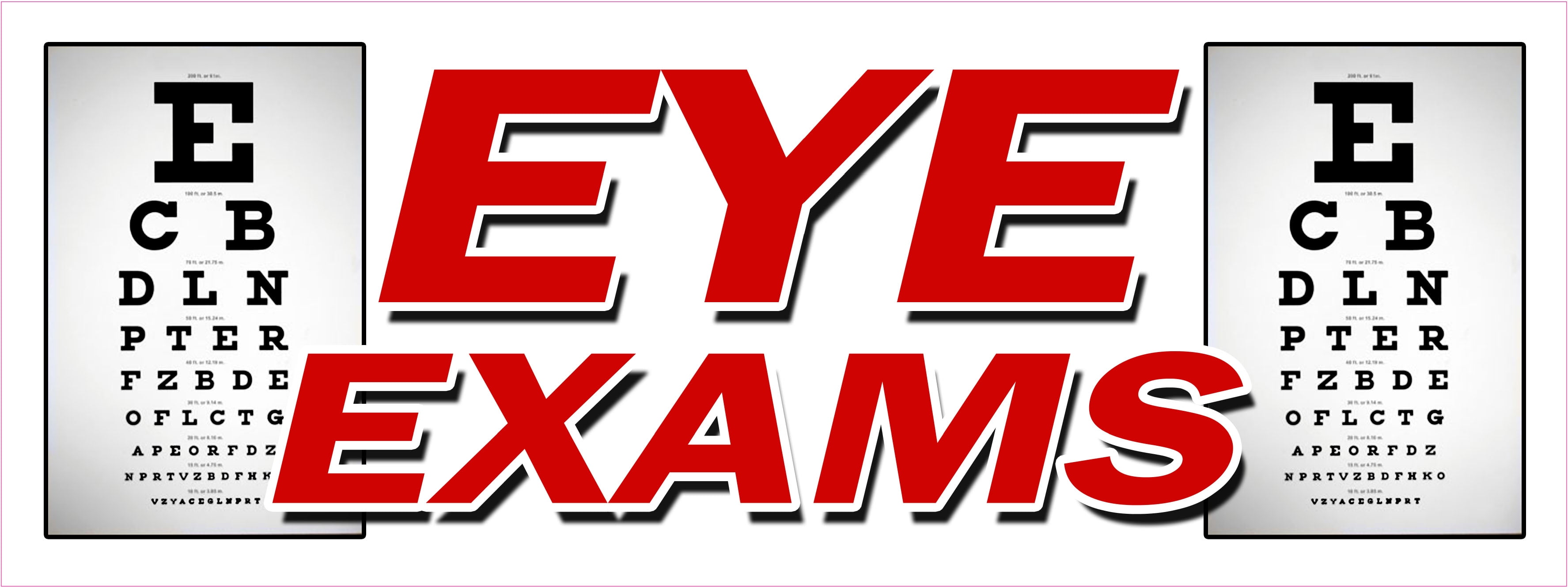 12" EYE EXAMS DECAL sticker optometrist optician glasses prescription
