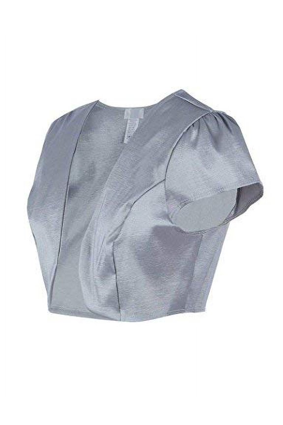 Juniors Satin Bolero Cardigan Shrug (Silver, XXX-Large)