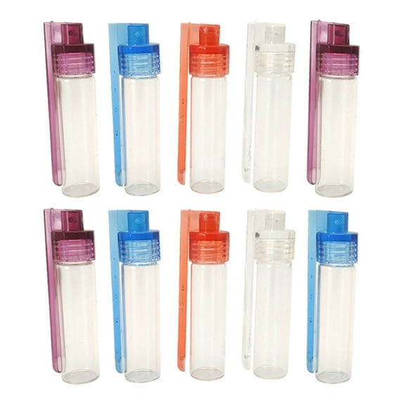 HJQEQVD 10-Piece Plastic Jar Set, Portable Condiment Storage Bottles for Travel/Camping, Reusable Spice Container Kit (Random Style)