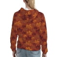 thumbnail image 7 of Fotbe fall Maple Pattern Womens Long Sleeve Hoodie, Pullover Hooded Sweatshirt, Kangaroo Pocket Hoodie with Eye-catching Drawstrings-Small, 7 of 7