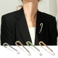 thumbnail image 2 of Qarigey Broche brillante, decoración de vestido elegante, broches de mujer, accesorio de moda, adorno de ropa, cárdigan, Pin de solapa para Ropa, zapatos y accesorios Miscelánea Perla/Dorado, 2 of 6