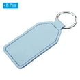 thumbnail image 3 of Uxcell Leather Keychain Blanks, 8 Pack PU Leather Key Fob with Key Rings, Light Blue, 3 of 6