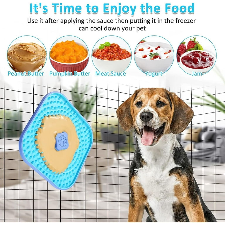 CIICII Dog Lick Mat for Dogs Crate, 2 in 1 Dog Slow Feeder Treat