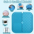 thumbnail image 4 of Lick Mat Dogs (2pack) + Blue Spatula, BPA-Free Food Grade Silicone Feeder Mat for Boredom & Anxiety Reduction, Strong Suction Cups for Easy Grooming and Slow Feeding Mat for dogs(Orange & Blue), 4 of 7