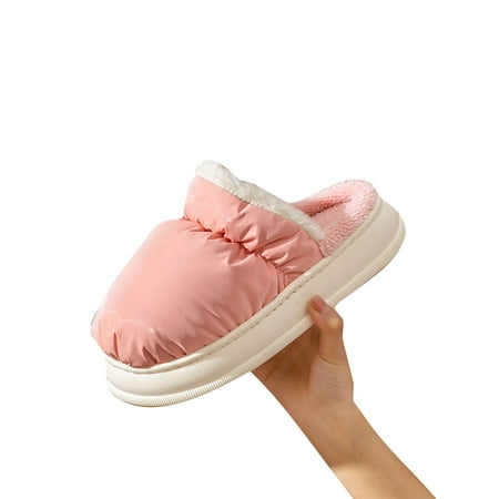 

SIMANLAN Mens Winter Slippers Pleated House Shoes Soft Sole Warm Comfort Slipper Walking Breathable Clogs Casual Closed Toe Slides Pink 5.5-6