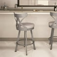 thumbnail image 3 of Amisco Washington 30" Swivel Stool - Cream Faux Leather/Glossy Gray Metal, 3 of 4
