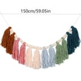 thumbnail image 3 of Boho Yarn Tassel Garland,150cm Macrame Fringe Bunting with Wooden Beads,Colorful Wall Hanging Decor for Nursery,Bedroom,Fireplace Mantel And Baby Shower Party Styling, 3 of 8