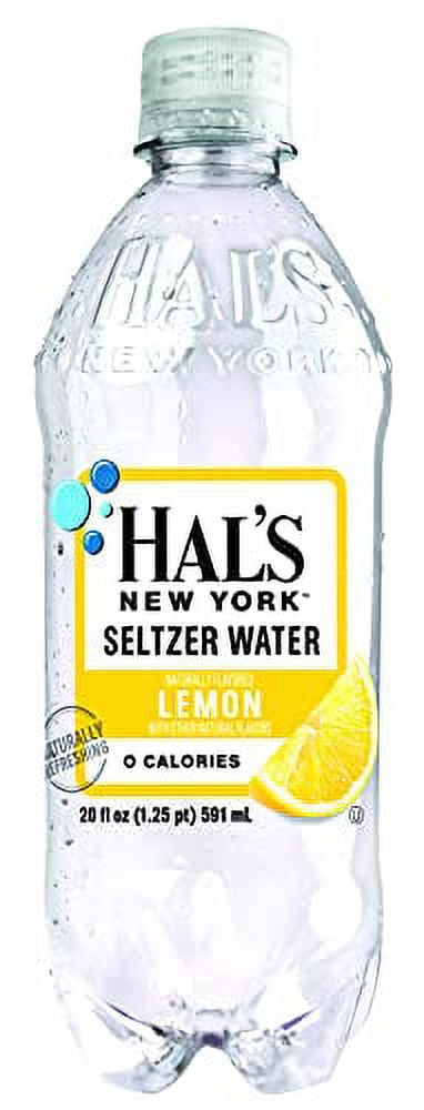 Hal's New York Seltzer Water 20 Fl Oz (Pack of 6) (Lemon)