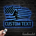 thumbnail image 3 of Handmadetneonsign American Flag Lineman Metal Wall Art LED Light, USA Flag Electric Cable Lineman, 3 of 4