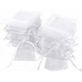 thumbnail image 1 of Bolsas de joyería para dulces y regalos, bolsas transparentes con cordón para bodas y celebraciones, 100 bolsas de organza blanca para envolver artículos pequeños con un toque de clase, 1 of 5
