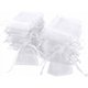 thumbnail image 1 of Elegantes bolsas de regalo de organza, bolsas de malla transparente para joyas para regalos de bodas, Navidad y más (7 x 9 cm, blanco, 100 piezas), 1 of 5
