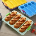 thumbnail image 3 of Visland Silicone Non-stick French Bread Mould, 4 Wave Baguette Tray Loaf Pan Bake Mold, Non-Stick Baking Oven Toaster Pan Silicone Sandwich French Baking Tray, 3 of 8